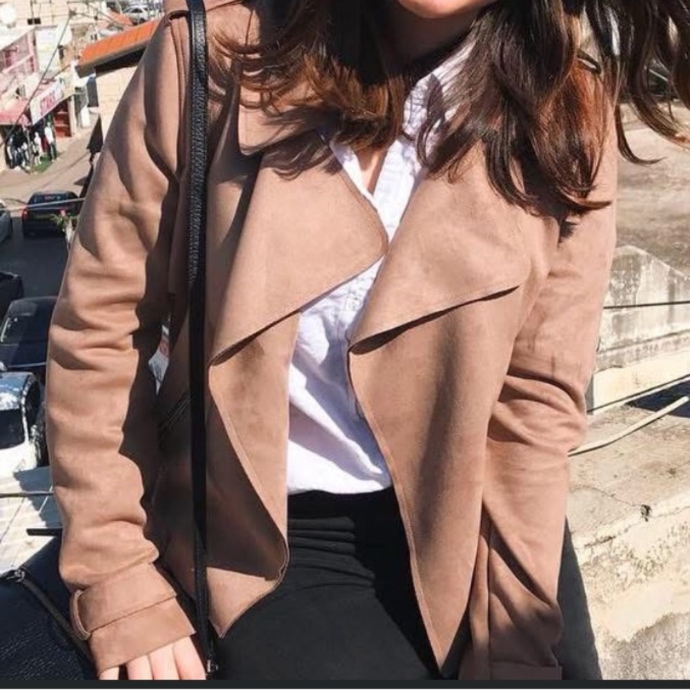 River island brown/tan suede jacket